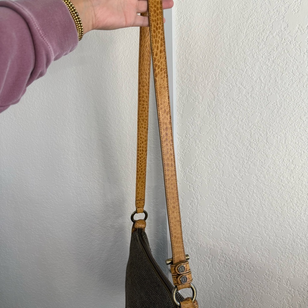 Eric Javits Raffia Shoulder Bag Woven Hobo Crossbody Leather Strap Designer - Picture 12 of 15